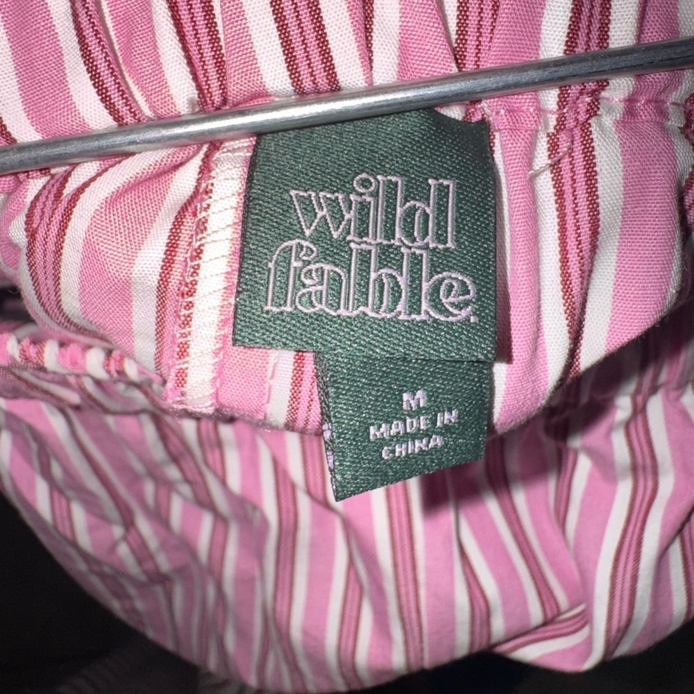 Women's High-Rise Side-Tie Relaxed Boxer Pants - Wild Fable Red Striped - Picture 5 of 7